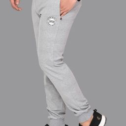 Men Solid Grey Track Pants-image-2