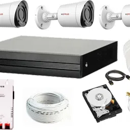 CP PLUS Cp Plus Full HD 4Ch DVR + CP Plus 3 BULLET Camera 2.4 MegaPixel Nightvision & 1 DOME CAMERA 2.4 MegaPixel Nightvision + Seagate Or WD Hard Drive 1TB + CCTV CABLE 3+1+ Power Supply + BNC & DC Pin Set - Full CCTV Kit Security Camera (TRUSTED PURCHASE FOR REYANSH ENTERPRISES) Security Camera-17