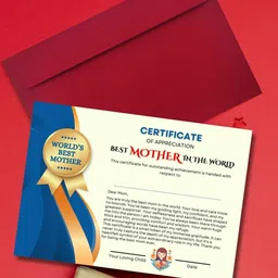 aanyacentric Best Mother Certificate 11.7x8.3inches A4 Size For Mom Maa Mummy Greeting Card-picture-42