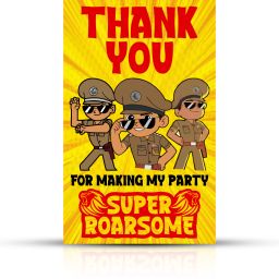 Little Singham Theme ThankYou for Makin My Party Super Roarsome Tag for Birthday Invitation Card-21