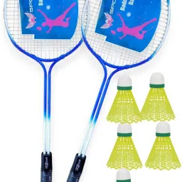 Badminton Kit Combo Set Of 2 Piece Racquet With 5 Piece Plastic Shuttlecock Badminton Kit-image-14