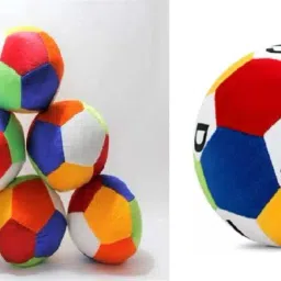 Stuffed soft plush small balls(6) & soft alphabet football combo for kids- 25 cm-11