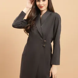 Polyester Self Design Coat For Women-image-71
