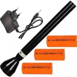 Reachargeable Metal Body Torch With 3 Battery include torch 34 cm Torch-16