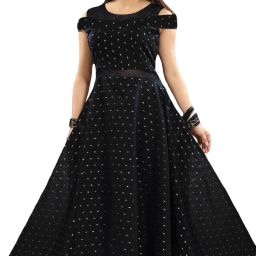 Women Printed Satin Flared Kurta-picture-20