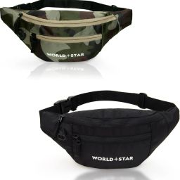 Worldstar rock army & black combo waist bag rock combo waist bag Fanny Pack for Travel Bags Hiking Trekking army & black-image-30