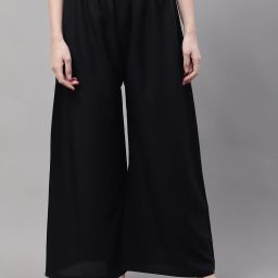 Men Flared Black Viscose Rayon Trousers-picture-23