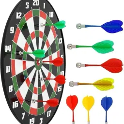 Classic Dartboard Set, 44 cm, 6 Soft Tip Darts, Family Game, Multi-Colour 30 cm Dart Board-8