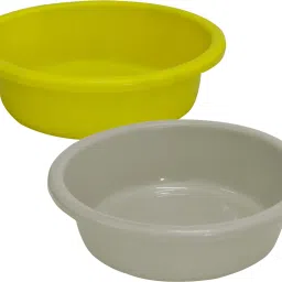 Plastic Unbreakable Plastic Multiuses Basket ,6 Ltr-Pack of 2 (Green & Grey) Storage Basket-image-7