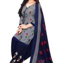 Unstitched Crepe Salwar Suit Material Printed-image-99