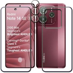 tombik Front and Back Tempered Glass for 10gc-Redmi Note 14 SE 5G-fb,lens-image-69