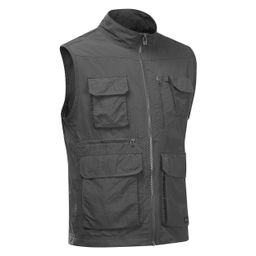 Men Multi-Pocket Vest Jacket Grey - Travel 100-picture-11