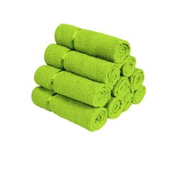 Story@home Set Of 10 Green Solid Pure Cotton 450 GSM Face Towel-15