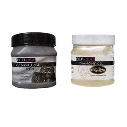 FEELHIGH Combo Of Activated Charcoal Face Scrub & Diamond Face Gel - 500ml Each-75