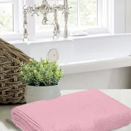 BOMBAY DYEING Pink Solid Pure Cotton 550 GSM Bath Towel-image-9