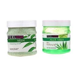 FEELHIGH Combo Of Neem Cleansing Face Scrub & Aloe Vera Purifying Face Gel - 500ml Each-45