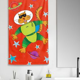 Aura Red & Green Printed Cotton 300 GSM Bath Towel-picture-24