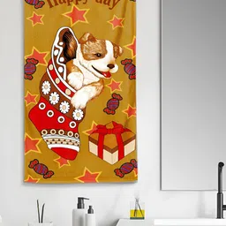 Aura Brown & Red Printed Cotton 300 GSM Bath Towel-7