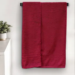 Myntra Elegant Homes Maroon Cotton 650 GSM Bath Towel-image-75