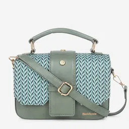 Black Spade Printed Structured Satchel Bag image 1