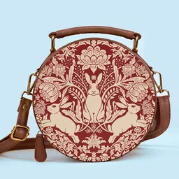 Kalankit Floral Printed Leather Sling Bag-18