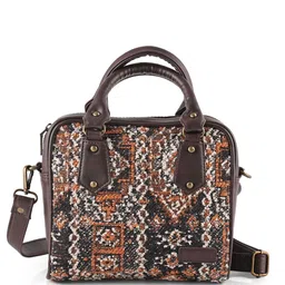 RUDHIRA Printed Leather Structured Satchel-8