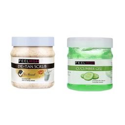 FEELHIGH Set of De Tan Face Scrub & Cucumber Face Gel - 500 ml Each-45