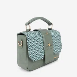 Black Spade Printed Structured Satchel Bag image 2