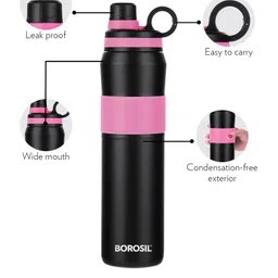 BOROSIL Thirst Burst Fuchsia Double Wall Vacuum Insulated 12hrs. Hot & Cold Bottle 800ml image 4