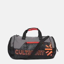 Cultsport Grey & Orange Printed Duffel Bag With Shoe Compartment-image-74