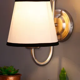 Devansh White Jute Conical Wall Lamps with Steel Base-image-16