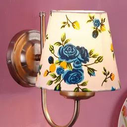 Devansh White & Blue Floral Printed Contemporary Wall Lamp-image-62