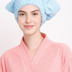 Cortina Blue Solid Hair Towel-35