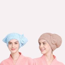 Cortina Set of 2 Solid Hair Towel Cap-17