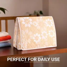 Kuber Industries Beige Floral Printed Velcro Folding Undergarments Organizer-40