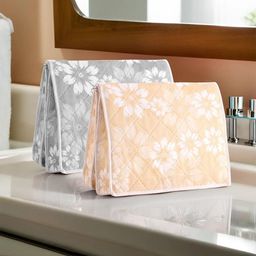 Kuber Industries 2 Pieces Grey & Beige Floral Printed Undergarments Organiser-13