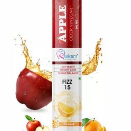 Raskam ACV Apple Cider Vinegar Effervescent Fizz 15 Tablets - For Weight Loss | Refreshing Detox & Metabolism Boost, No added Sugar (Pack of 1), Orange Flavour image 1