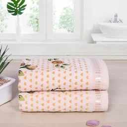 RANGOLI  Set Of 2 Beige Printed 450 GSM Hand Towels-87