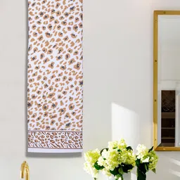RANGOLI White & Brown Set Of 2 Leopard Print 500 GSM Pure Cotton Bath Towel-29