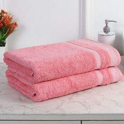 MAFATLAL Pink2 Pieces Cotton 550GSM Bath Towels-image-95