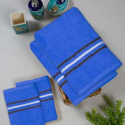 Cortina 4 Pcs Blue Cotton 380 GSM Towel Set-8
