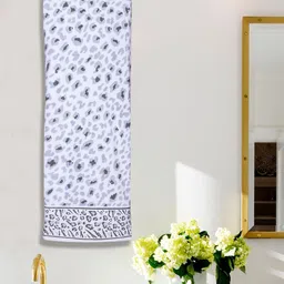 RANGOLI Grey Set Of 2 Leopard Print Pure Cotton Bath Towels-5