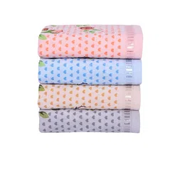 RANGOLI Set Of 4  Printed 450 GSM Pure Cotton Towel Set image 2