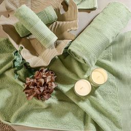 Eris Home Green 6 Pieces Self Design Pure Cotton 500 GSM Towel Set-39