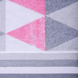 RANGOLI Grey & Pink Set Of 4 Printed 500 GSM Pure Cotton Towel Set image 3