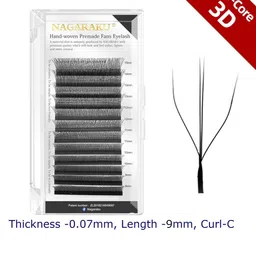 NAGARAKU Women Black Extension 3D Two-Core Matte Eyelashes-5