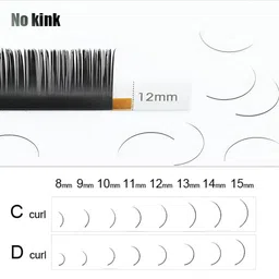 NAGARAKU Black Flat Ellipse Split Tips Shaped 12 Rows False Eyelashes - Curl D - 0.20/8-15-6
