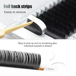 NAGARAKU Black Flat Ellipse Split Tips Shaped 12 Rows False Eyelashes - Curl D - 0.15/8-15 image 3