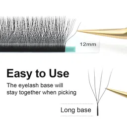 NAGARAKU W 4D Volume Premade Cluster 12 Rows Eyelash Extension - Curl C image 4