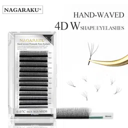 NAGARAKU W 4D Volume Premade Cluster 12 Rows Eyelash Extension - Curl C image 5